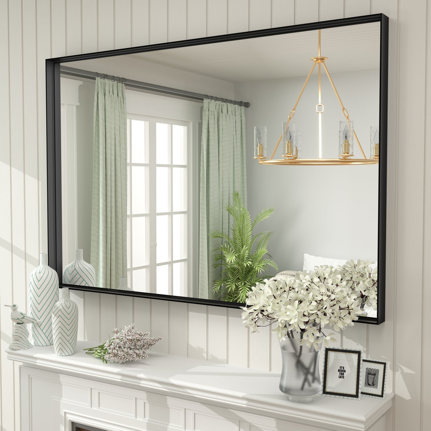 C-RA Rectangular Aluminum Alloy Framed Wall Bathroom Vanity Mirror