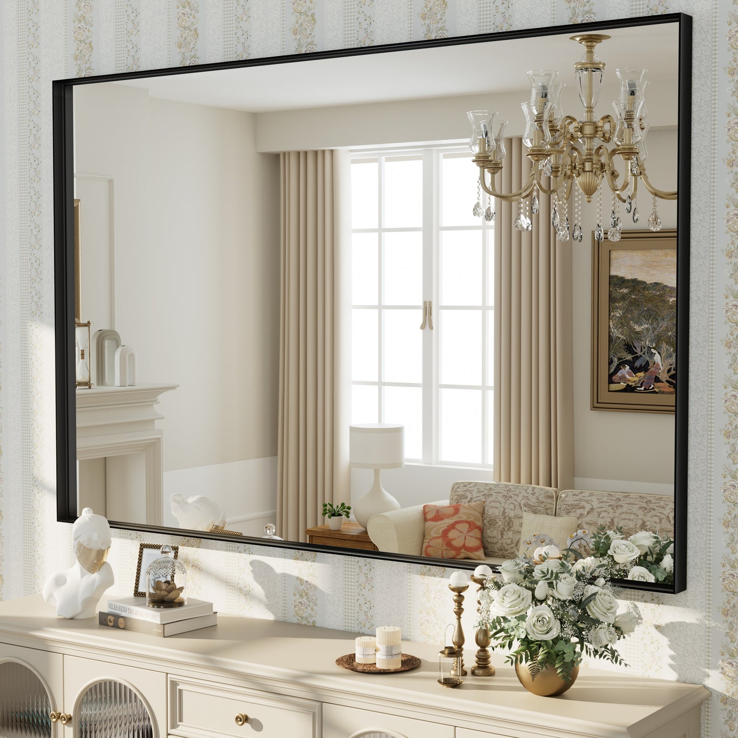 C-RA Rectangular Aluminum Alloy Framed Wall Bathroom Vanity Mirror