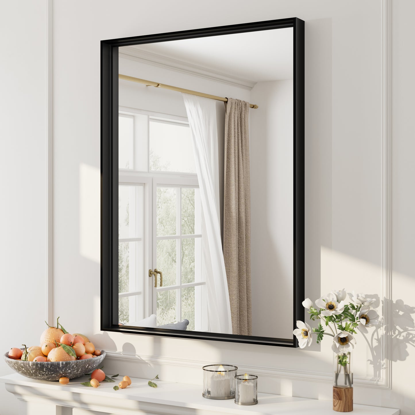 C-RA Rectangular Aluminum Alloy Framed Wall Bathroom Vanity Mirror
