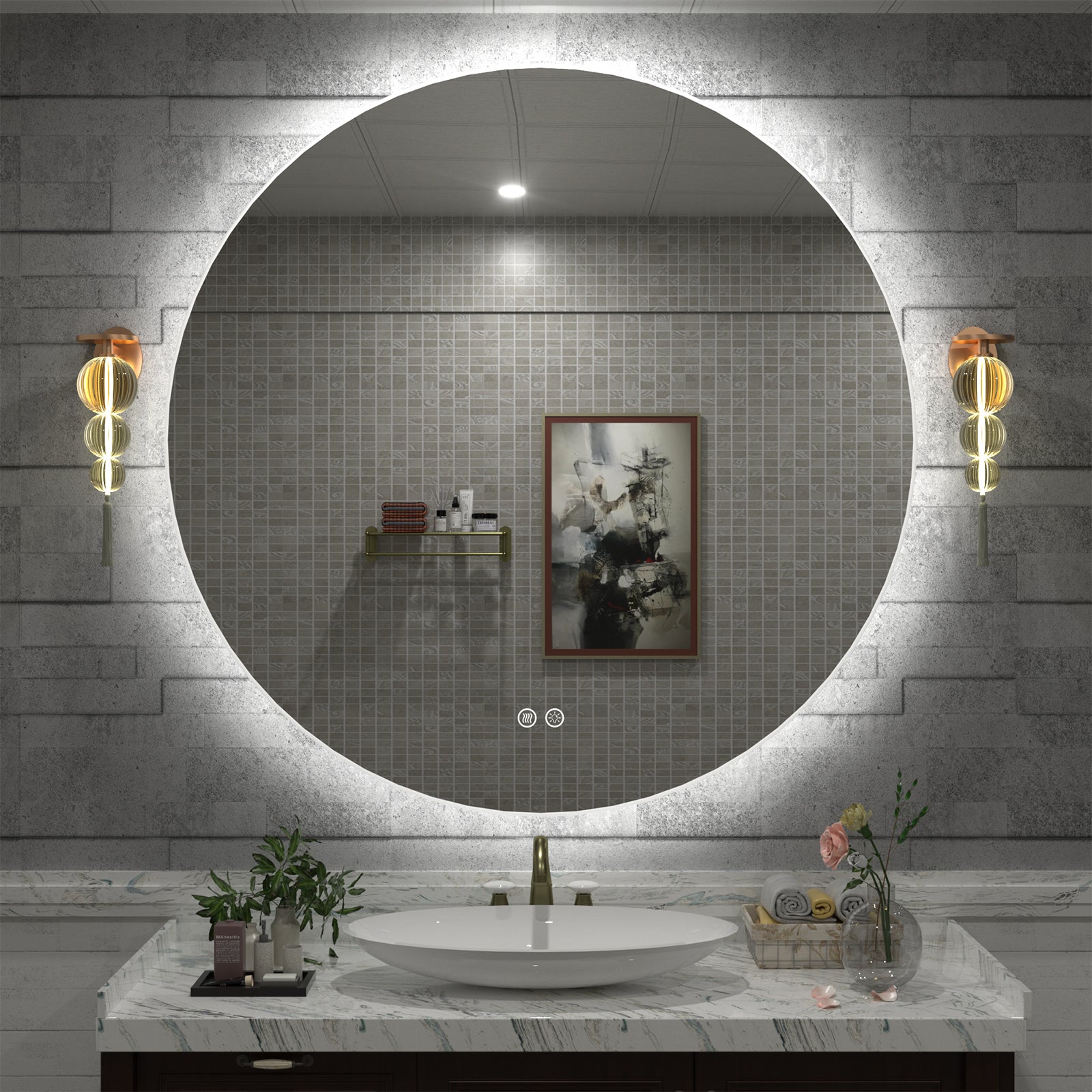 LED Frameless Round Lighted Mirror – Apmir
