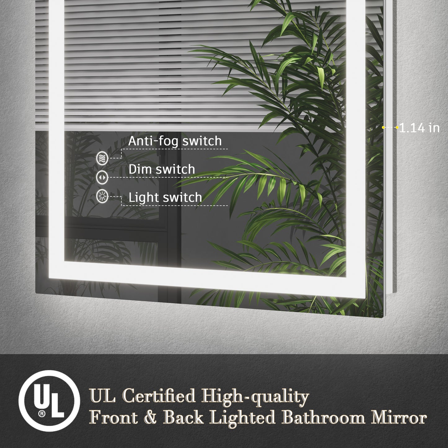 LED Frameless Front and Back Lighted Mirror