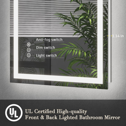 LED Frameless Front and Back Lighted Mirror