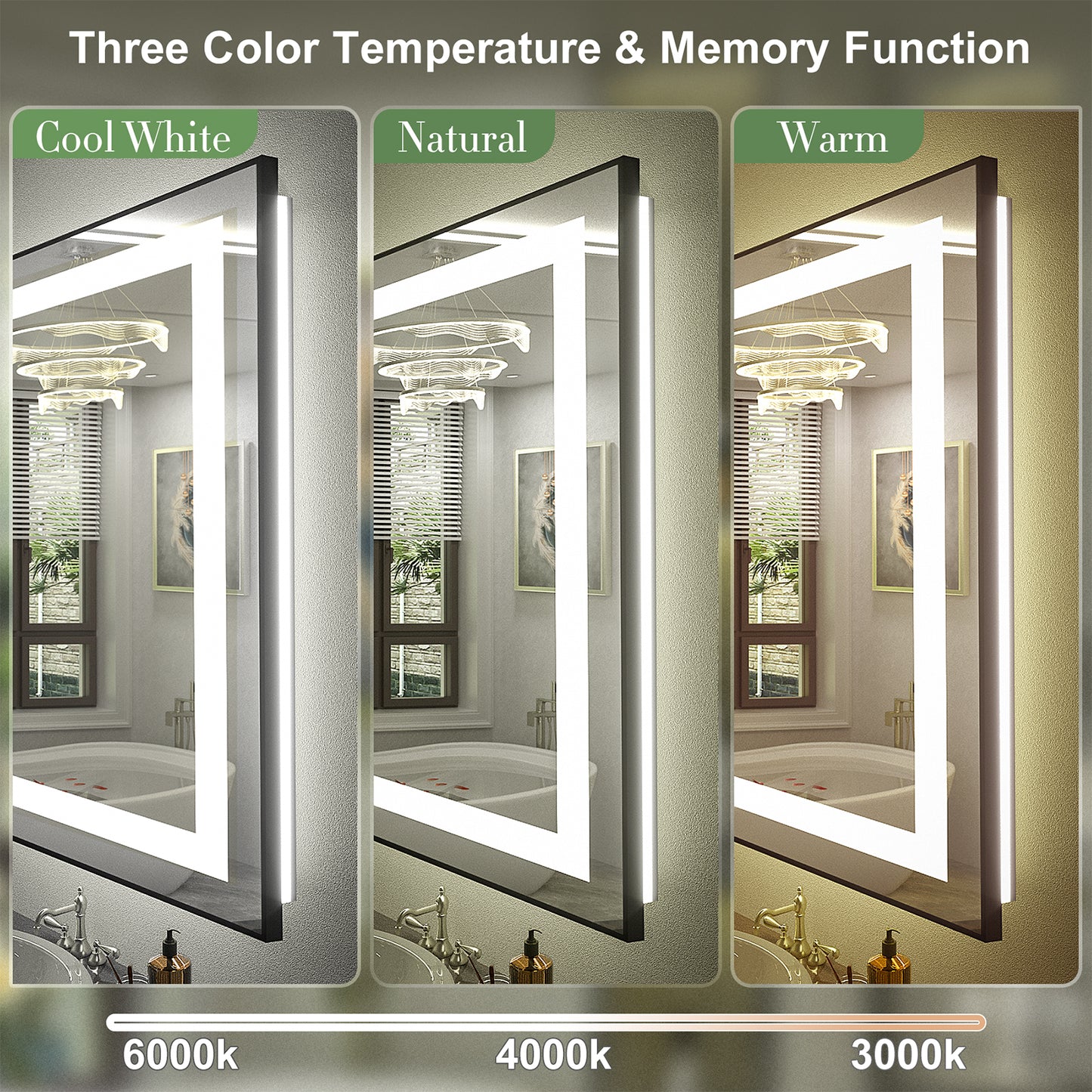 LED Framed Front & Back Lighted Mirror