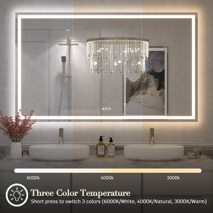 LED Frameless Front and Back Lighted Mirror
