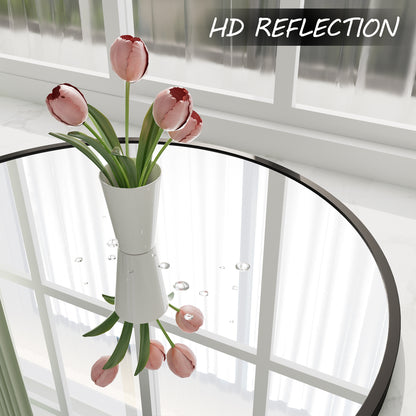 Round Aluminum Alloy Framed Wall Bathroom Vanity Mirror