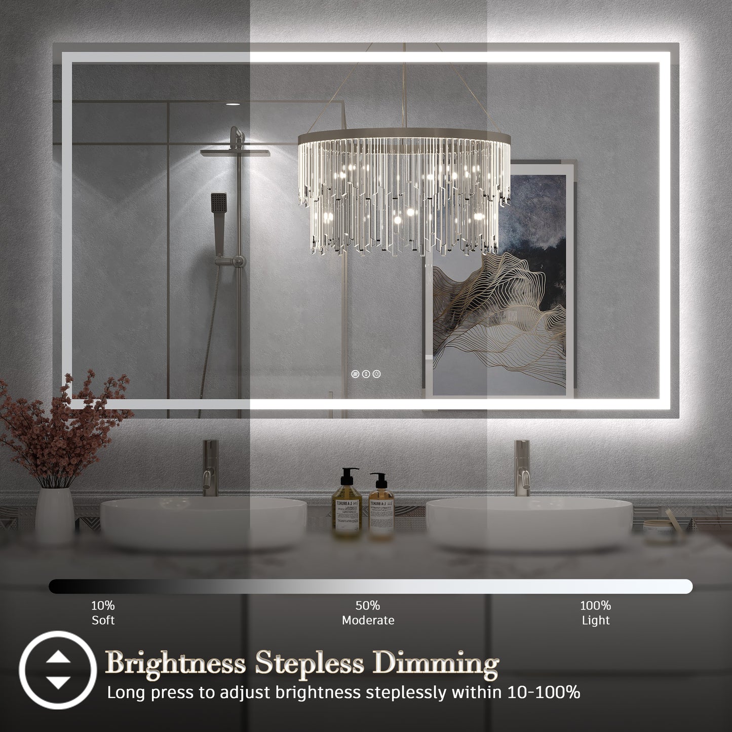 LED Frameless Front and Back Lighted Mirror