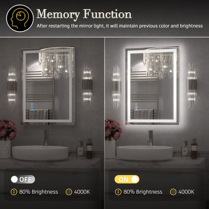 LED Frameless Front and Back Lighted Mirror