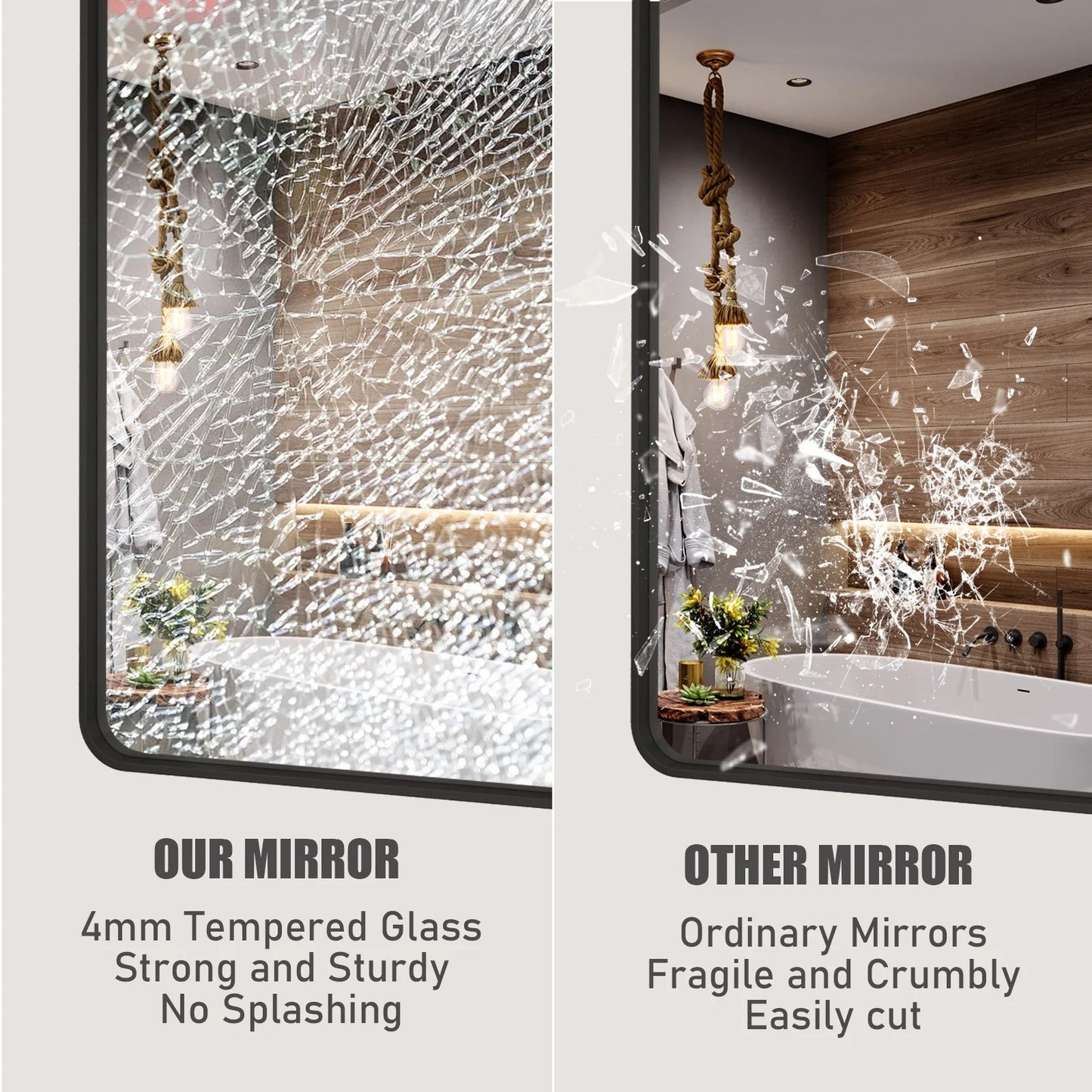 Framed Rectangle Wall Decor Mirror