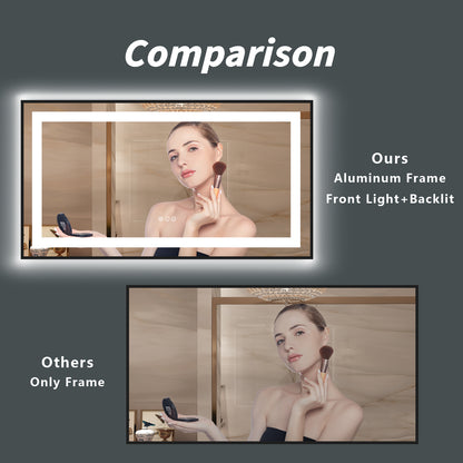 LED Framed Front & Back Lighted Mirror