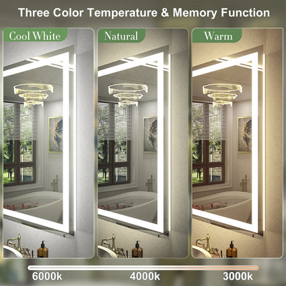 LED Frameless Front & Back Lighted Mirror