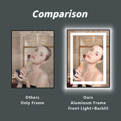 LED Framed Front & Back Lighted Mirror