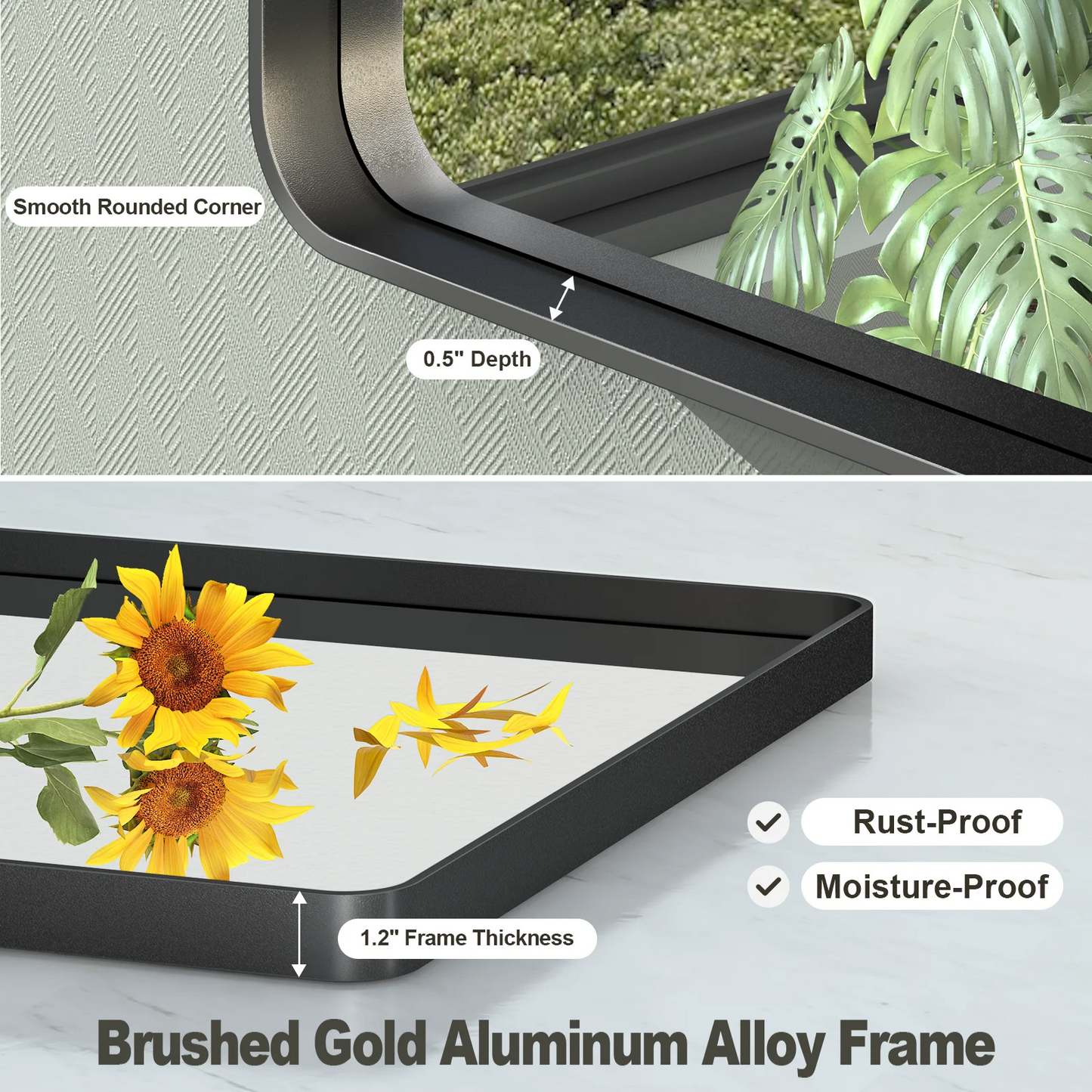 Framed Rectangle Wall Decor Mirror