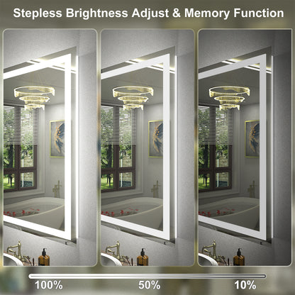 LED Frameless Front & Back Lighted Mirror