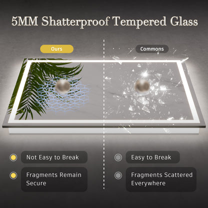 LED Frameless Front and Back Lighted Mirror