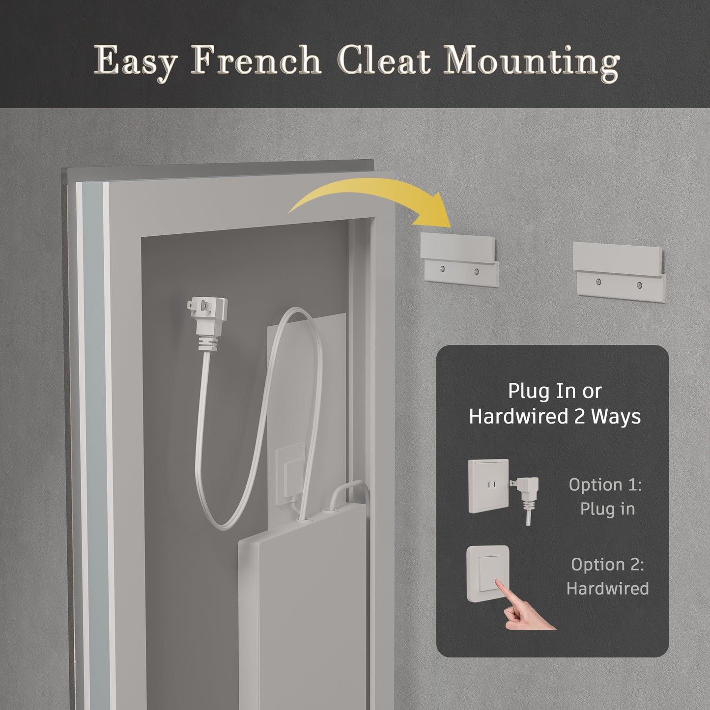 LED Frameless Front and Back Lighted Mirror