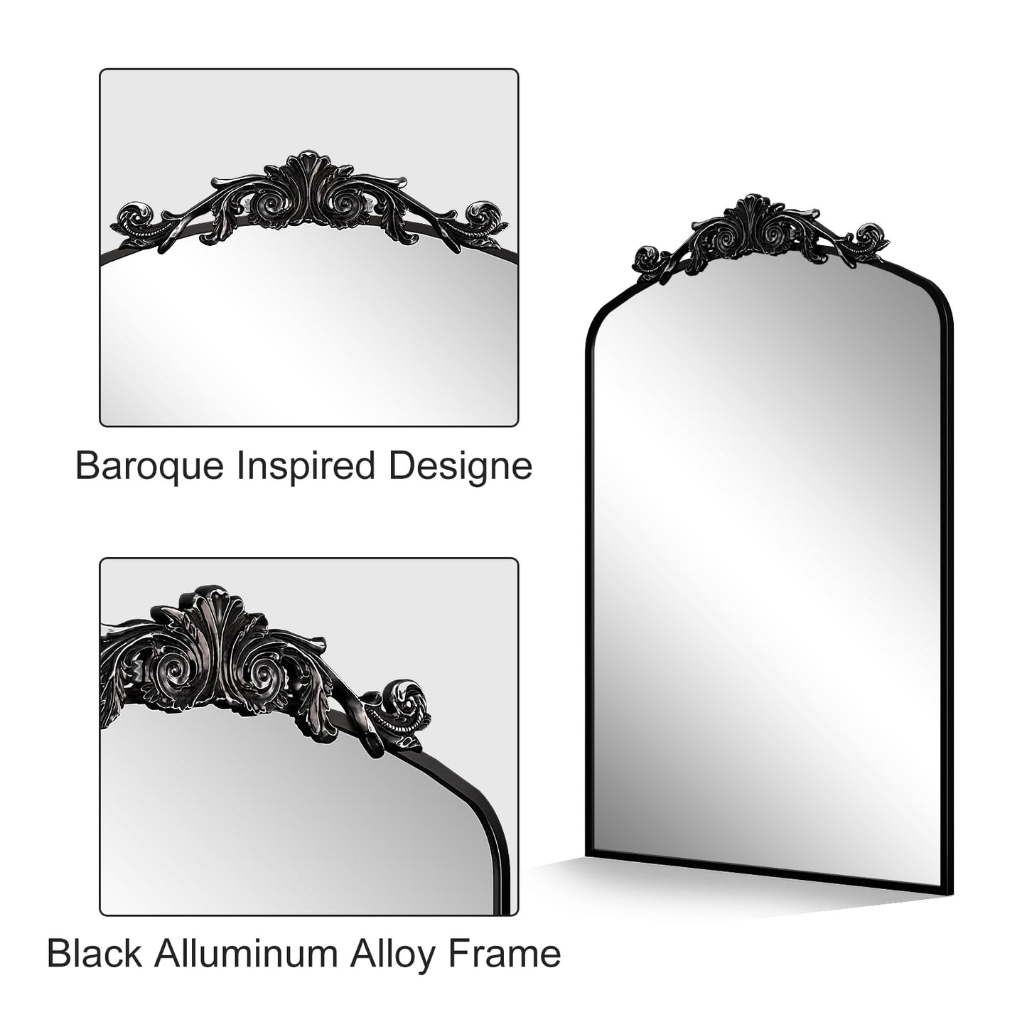 Carved Baroque Wall Decor Vanity Mirror