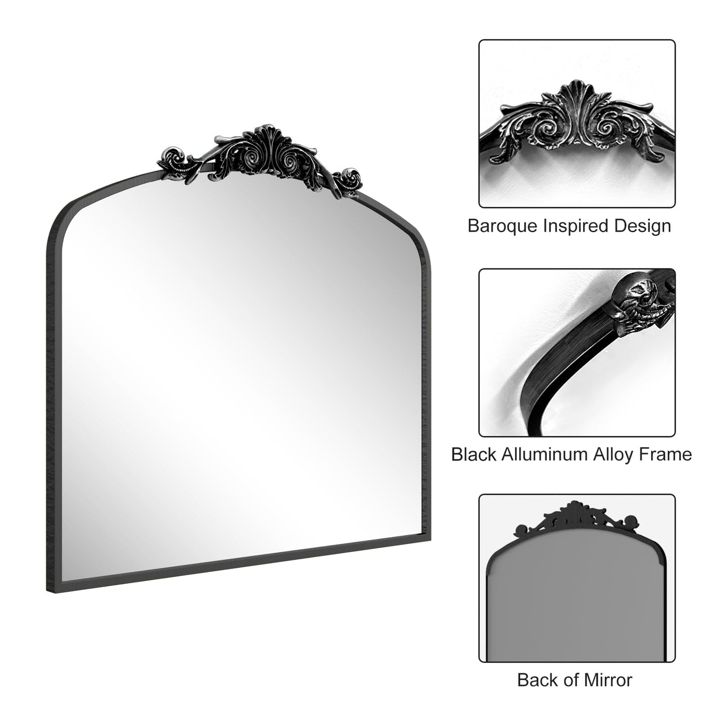 Carved Baroque Wall Decor Vanity Mirror