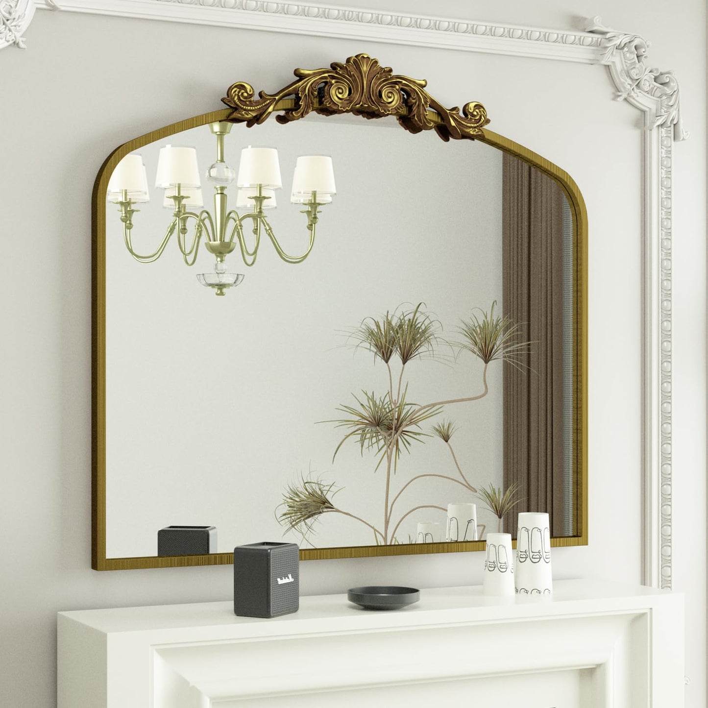 Carved Baroque Wall Decor Vanity Mirror