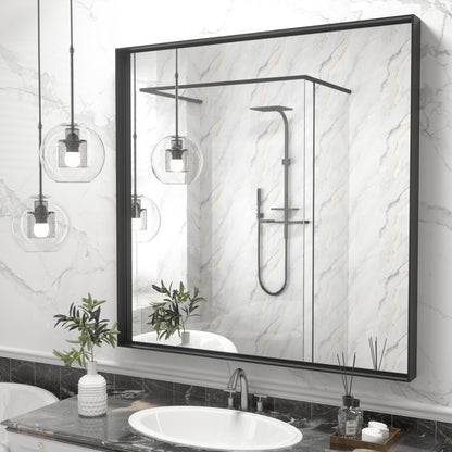 C-RA Rectangular Aluminum Alloy Framed Wall Bathroom Vanity Mirror