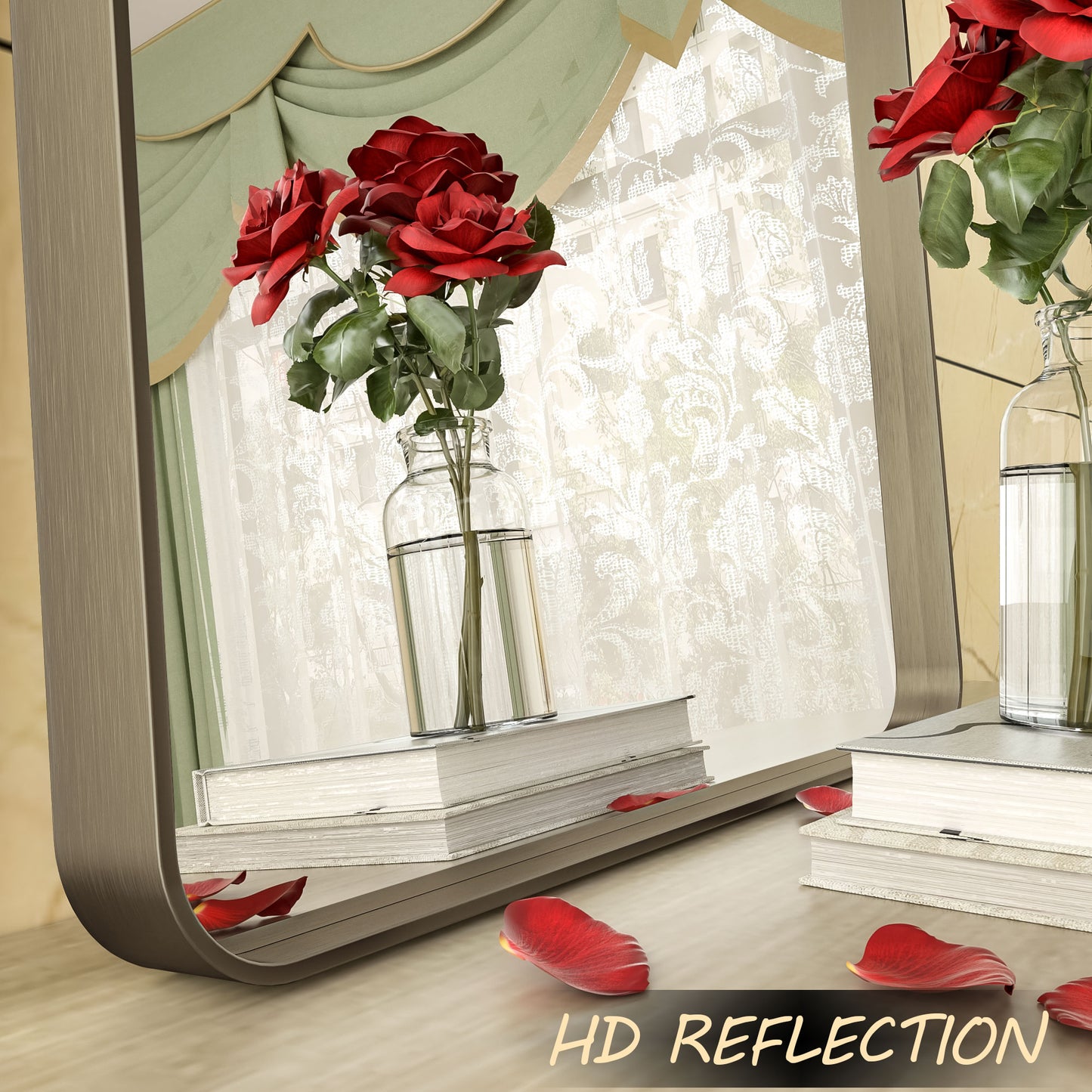 Framed Rectangle Wall Decor Mirror White