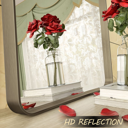 Framed Rectangle Wall Decor Mirror White