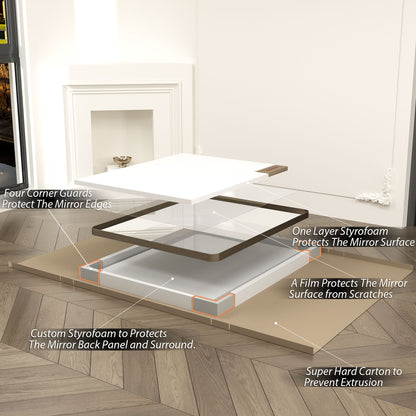 Framed Rectangle Wall Decor Mirror White