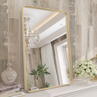 Framed Round Rectangle Wall Decor Mirror