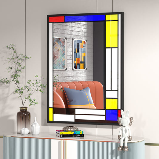 Framed Special-shaped Window Pane Wall Decor Mirror