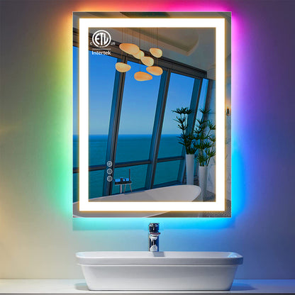 RGB Frameless Rectangle Front & Back Lighted Mirror