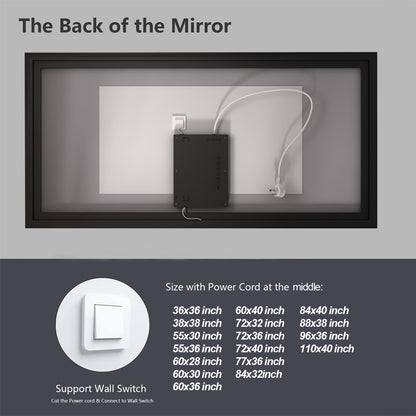 LED Framed Front & Back Lighted broad Mirror