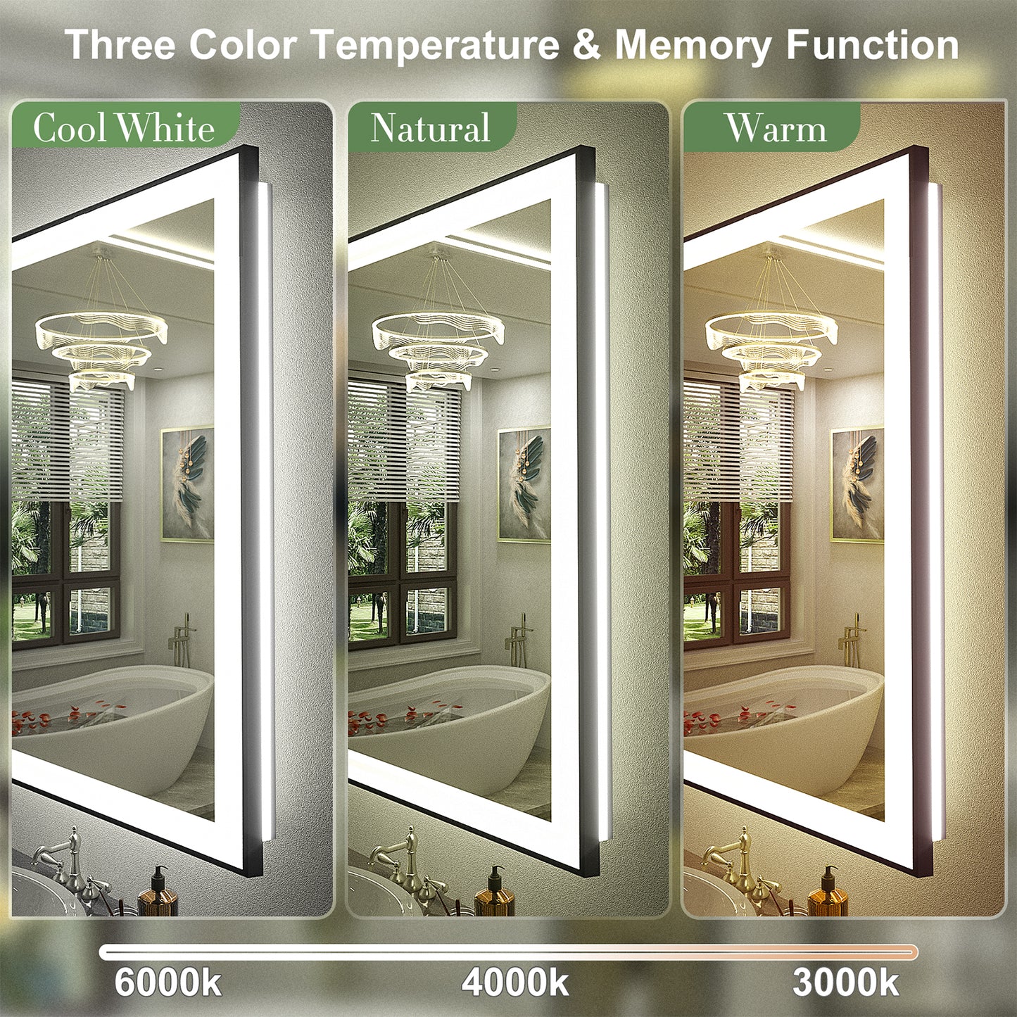 LED Framed Front & Back Lighted broad Mirror