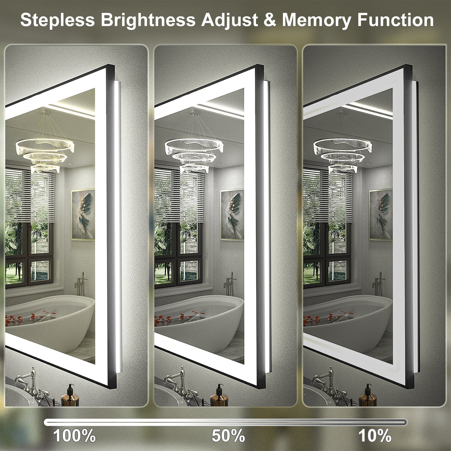 LED Framed Front & Back Lighted broad Mirror