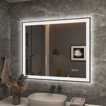 LED Framed Front & Back Lighted broad Mirror