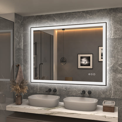 LED Framed Front & Back Lighted broad Mirror