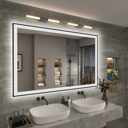 LED Framed Front & Back Lighted broad Mirror