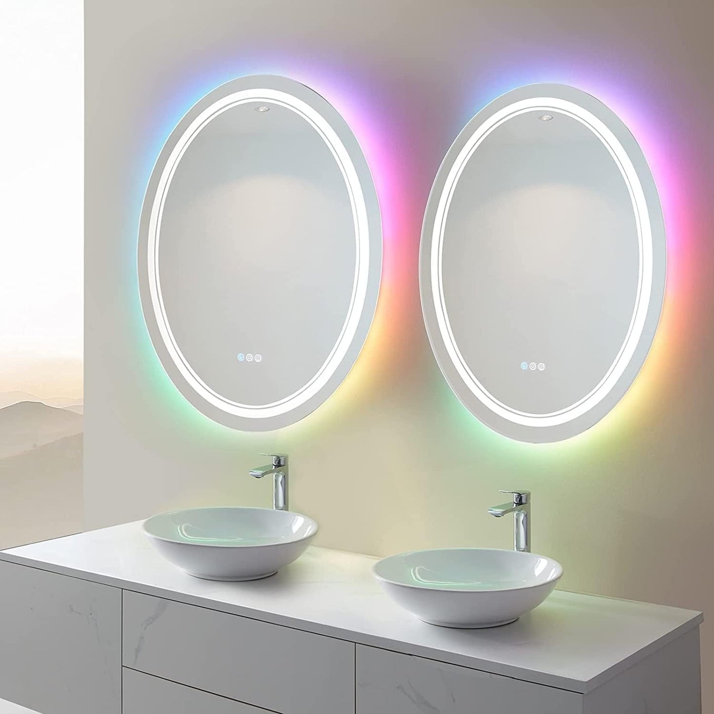 RGB Frameless Front & Back Oval Mirror