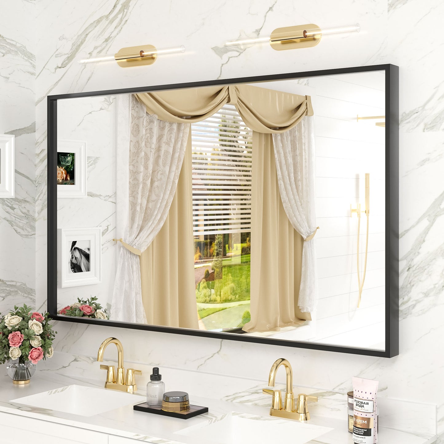 Framed Sharp Rectangle Wall Decor Mirror