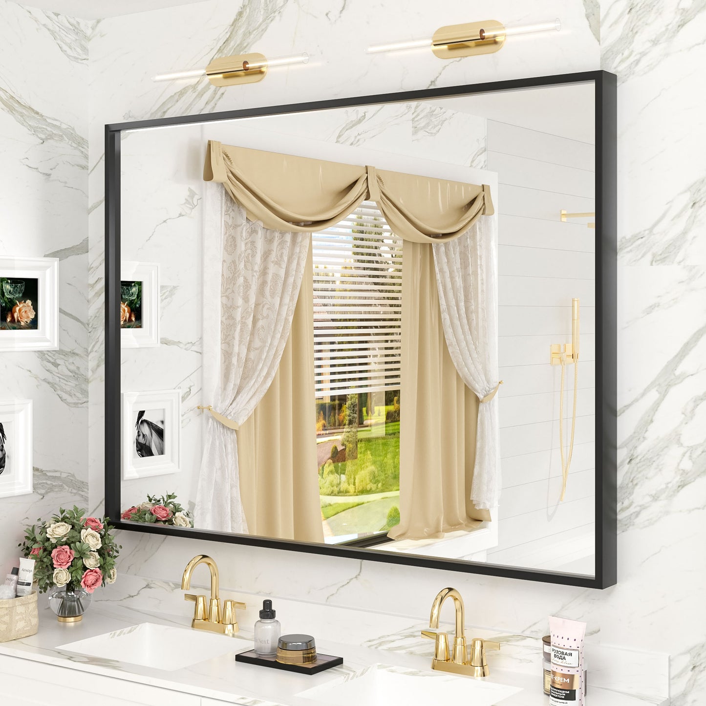 Framed Sharp Rectangle Wall Decor Mirror