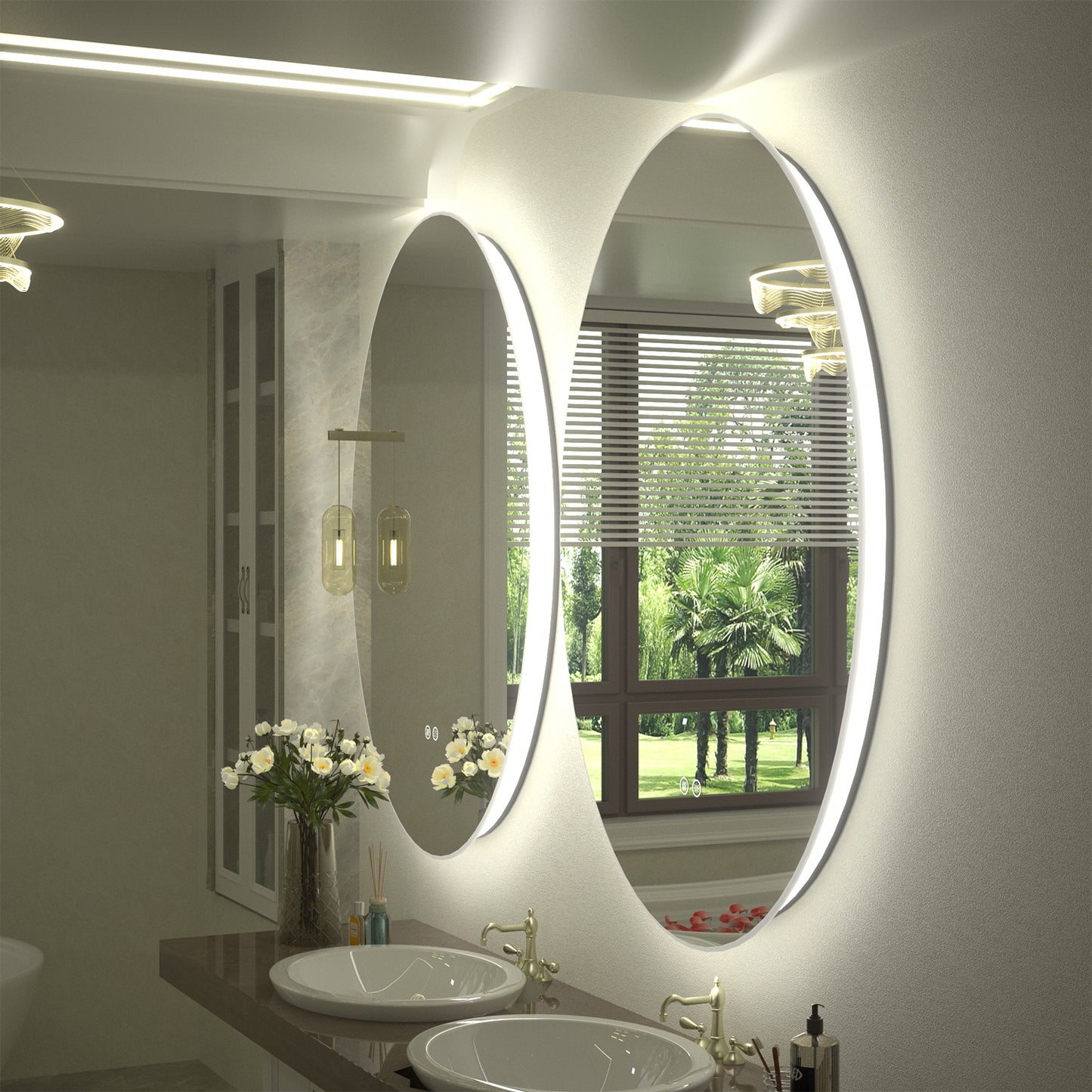 LED Frameless Oval Back Lighted Mirror