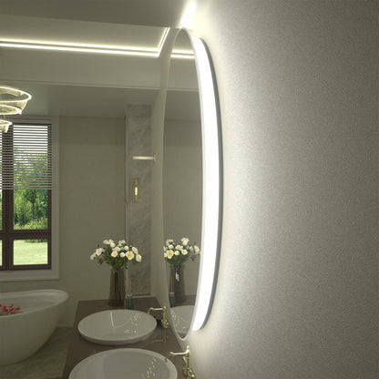 LED Frameless Oval Back Lighted Mirror