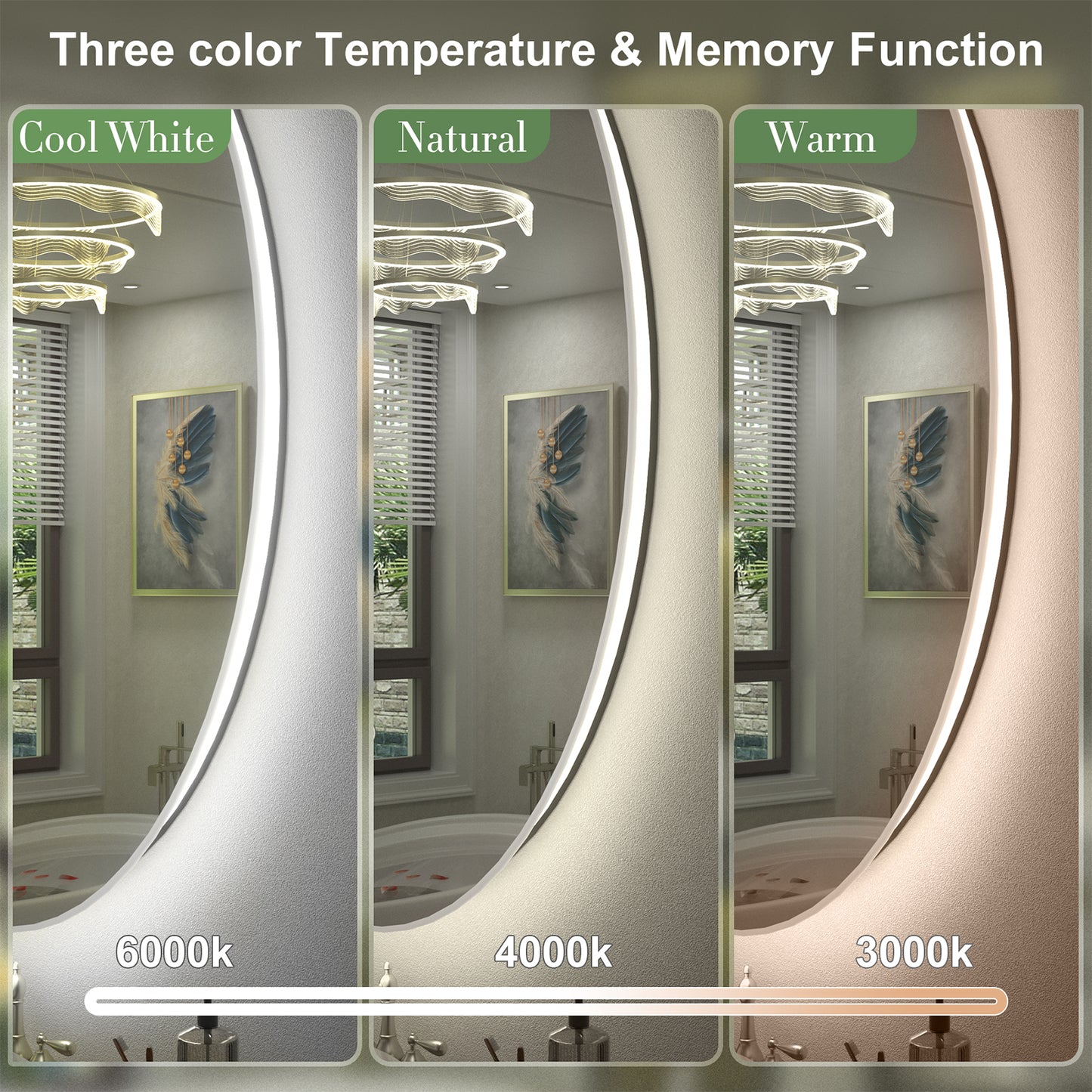 LED Frameless Oval Back Lighted Mirror