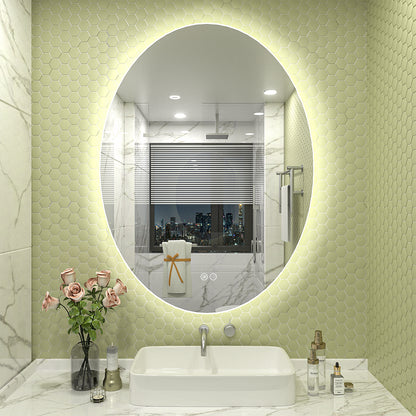 LED Frameless Oval Back Lighted Mirror