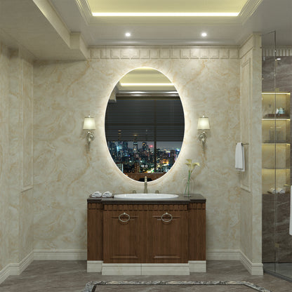 LED Frameless Oval Back Lighted Mirror