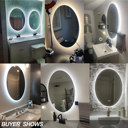 LED Frameless Oval Back Lighted Mirror