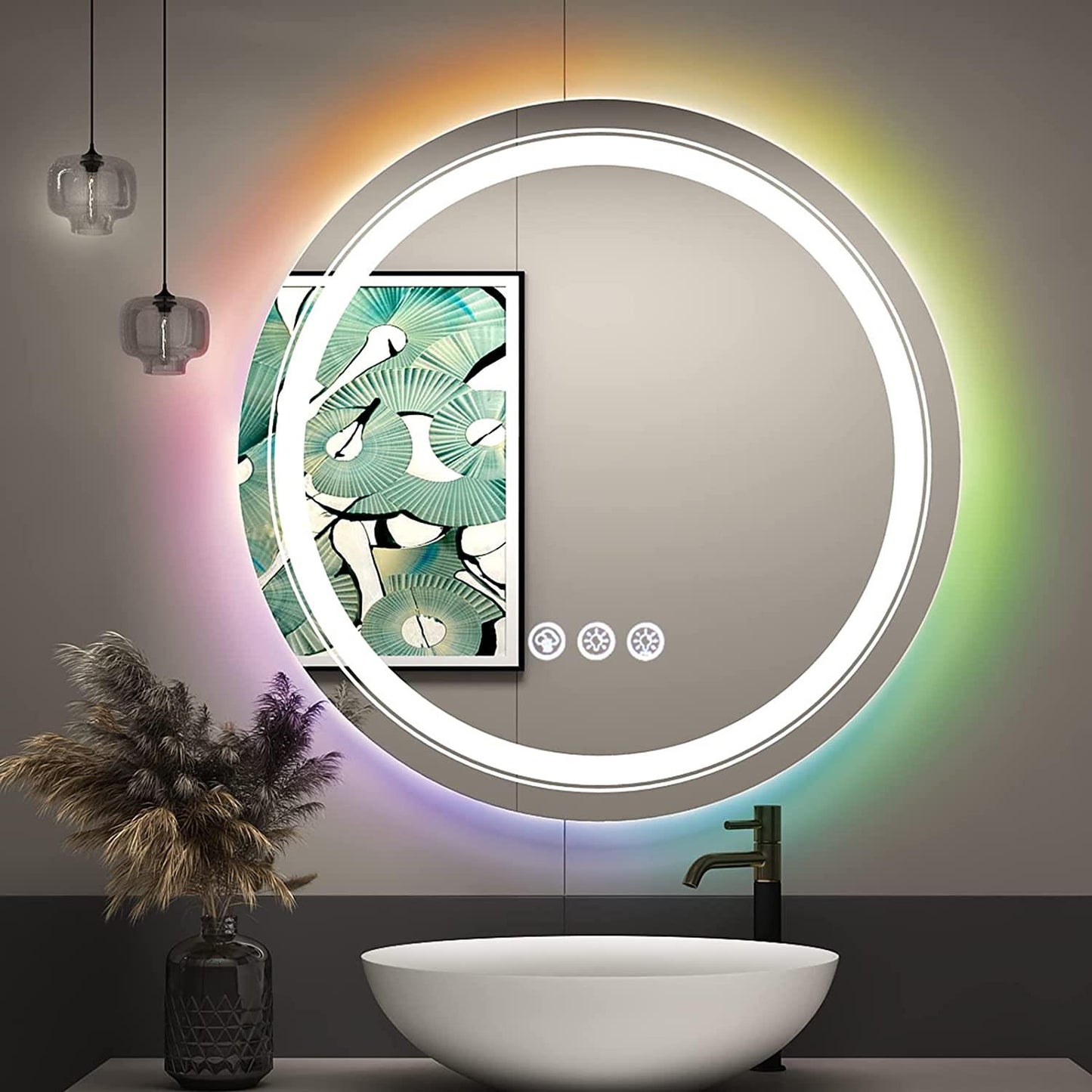 RGB Frameless Front & Back Round Mirror