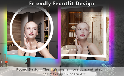 RGB Frameless Front & Back LED Lighted Mirror